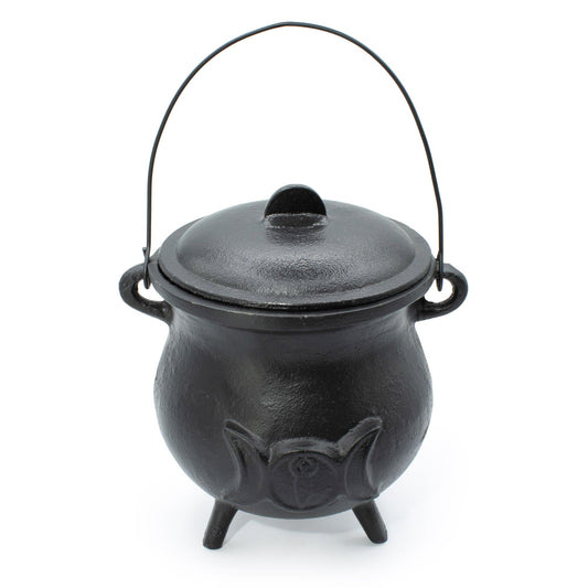 Extra Huge Cast Iron Cauldron with Triple Moon 23x18cm
