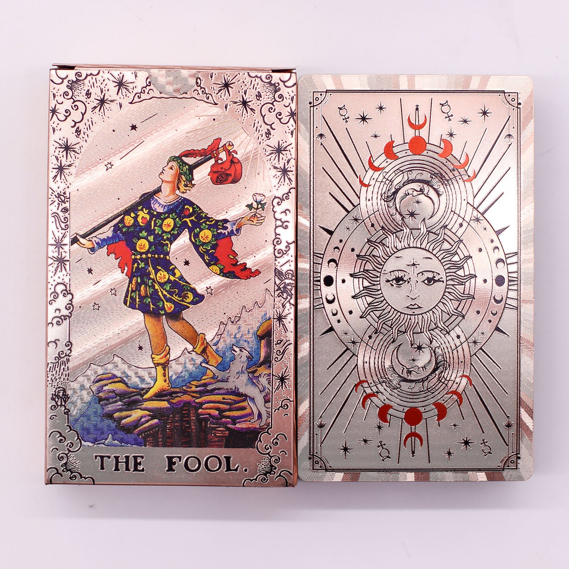 Rose Gold Foil Tarot Card Set - Moon Phase - with booklet