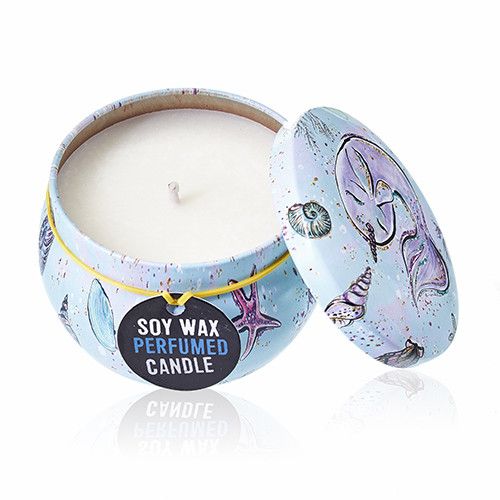 Raspberry Art Tin Candle - Assorted Sea Life Designs