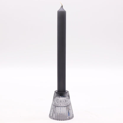Pair of Flip Dinner Candle / Tealight Holders - Midnight Grey