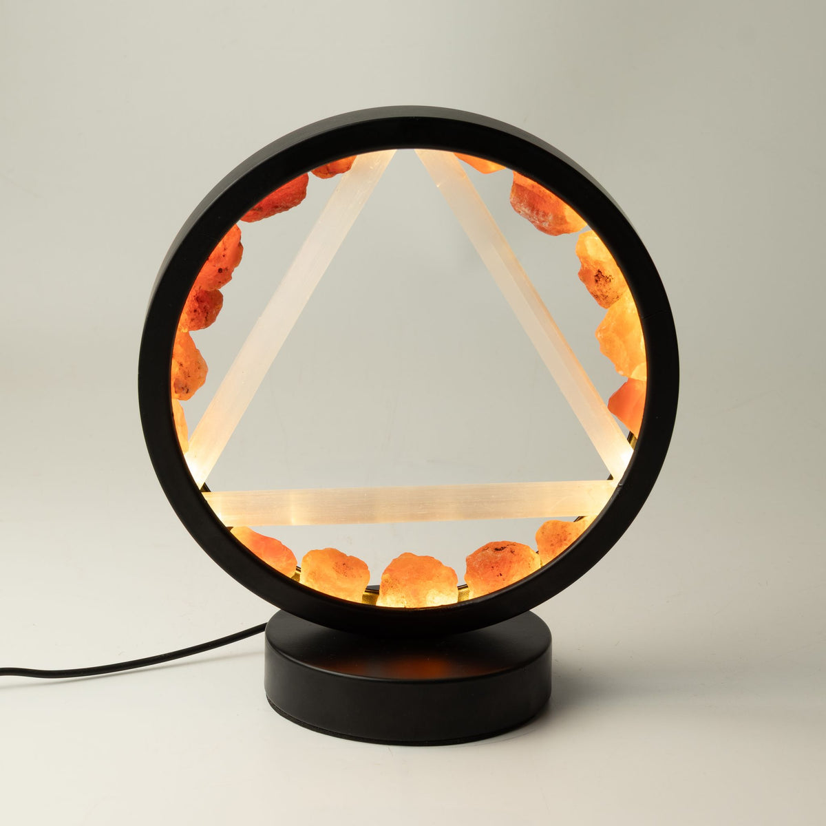 Gemstone Halo Lamp - Fire - Carnelian & Selenite