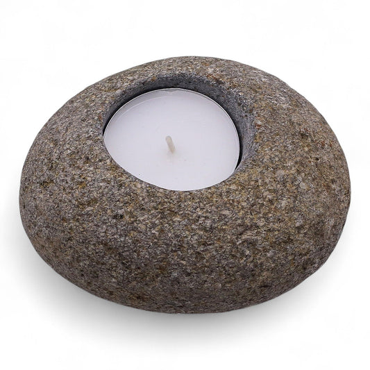 Natural Riverstone Candle Holder - Single Tealight