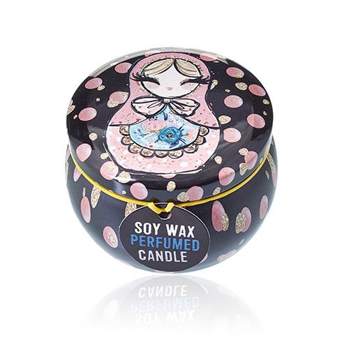 Dolly Blue Art Tin Candle - Assorted Russian Dolls Designs