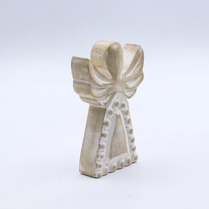 Mango Wood Angel - Whitewash (13cm)