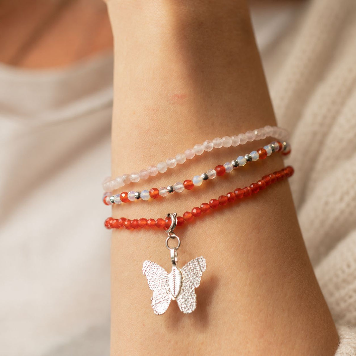 Nymph Spirit Gemstone Bracelet Set - Love & Flame