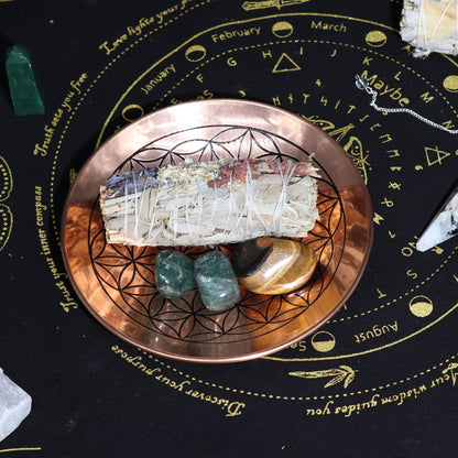 Copper Offering / Smudge Plate - Flower of Life
