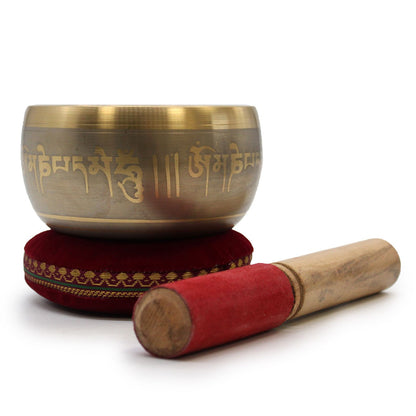 Singing Bowl Velvet Cushion - 11cm - Assorted Colours