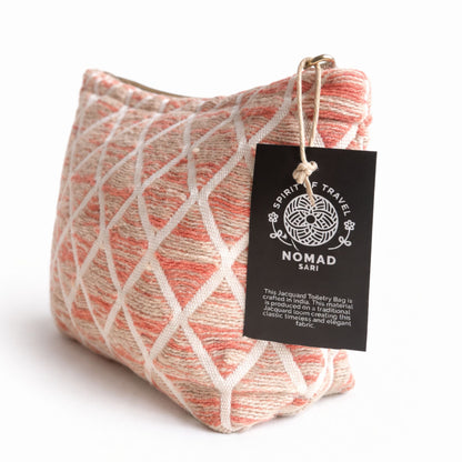 Rose Lattice Indian Jacquard Toiletry Bag