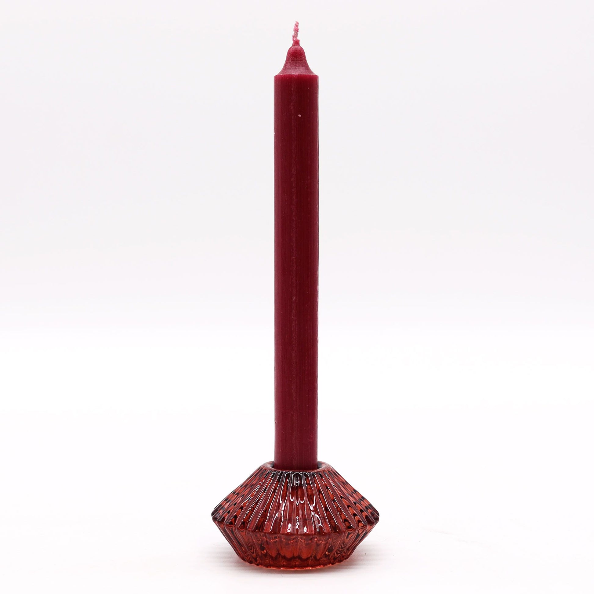 Pair of Flower Flip Dinner Candle / Tealight Holders - Vampire Red