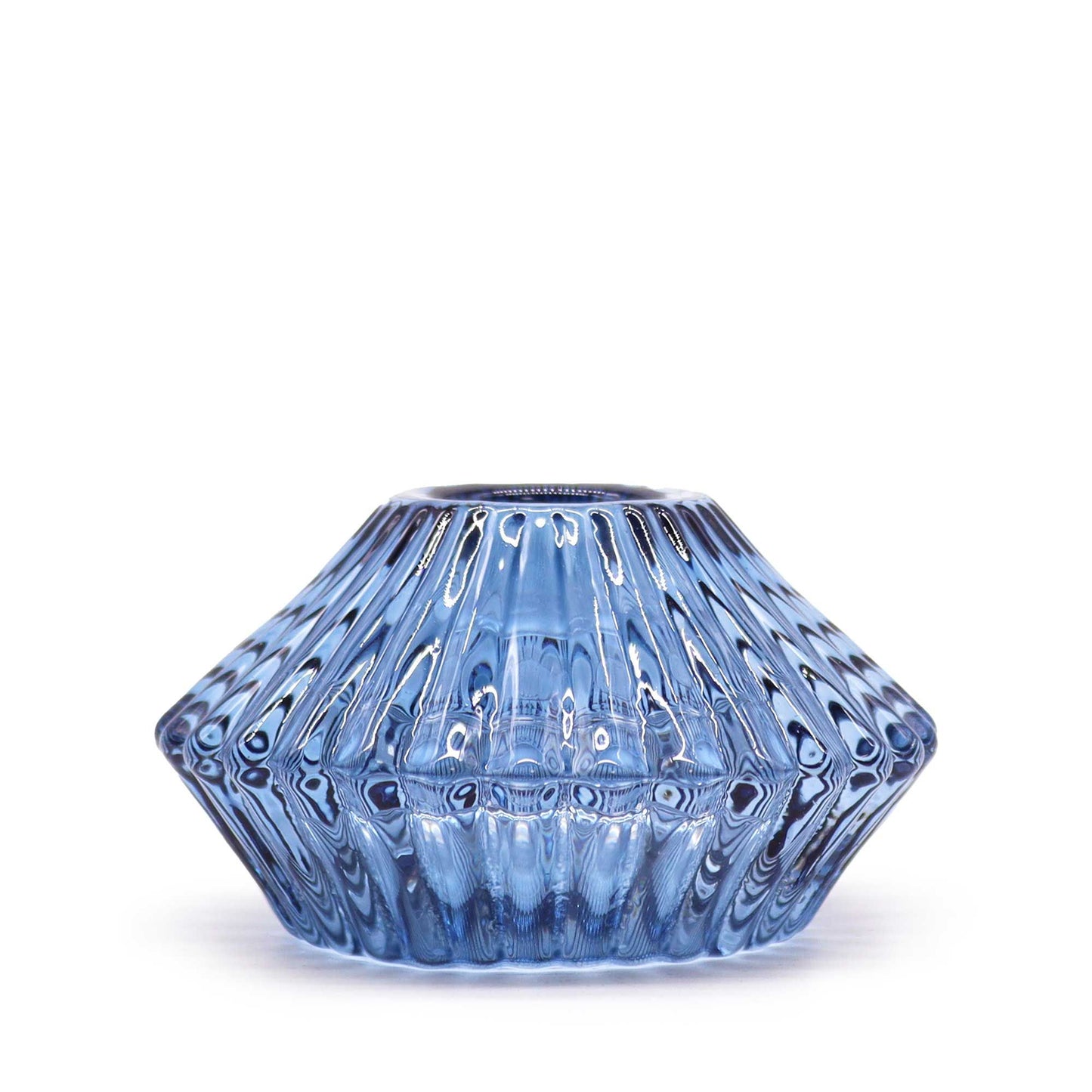 Pair of Flower Flip Dinner Candle / Tealight Holders - Royal Blue