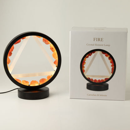 Gemstone Halo Lamp - Fire - Carnelian & Selenite