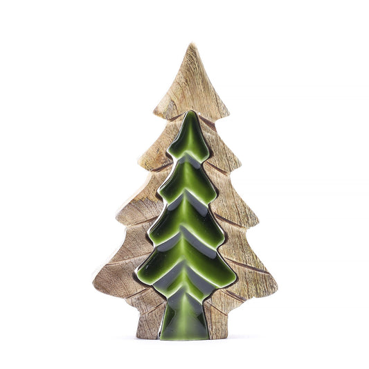Lost in the Forrest - Small Tree in a Tree Wooden Decoration - 15x10cm