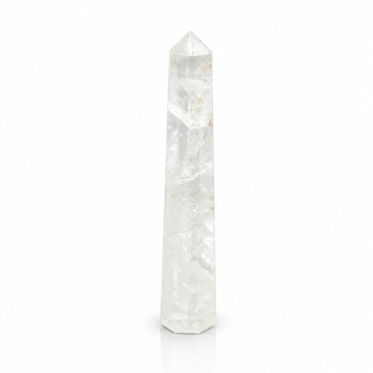 Gemstone Six Face Obelisk Poins approx 17cm - Rock Crystal