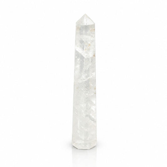 Gemstone Six Face Obelisk Poins approx 17cm - Rock Crystal