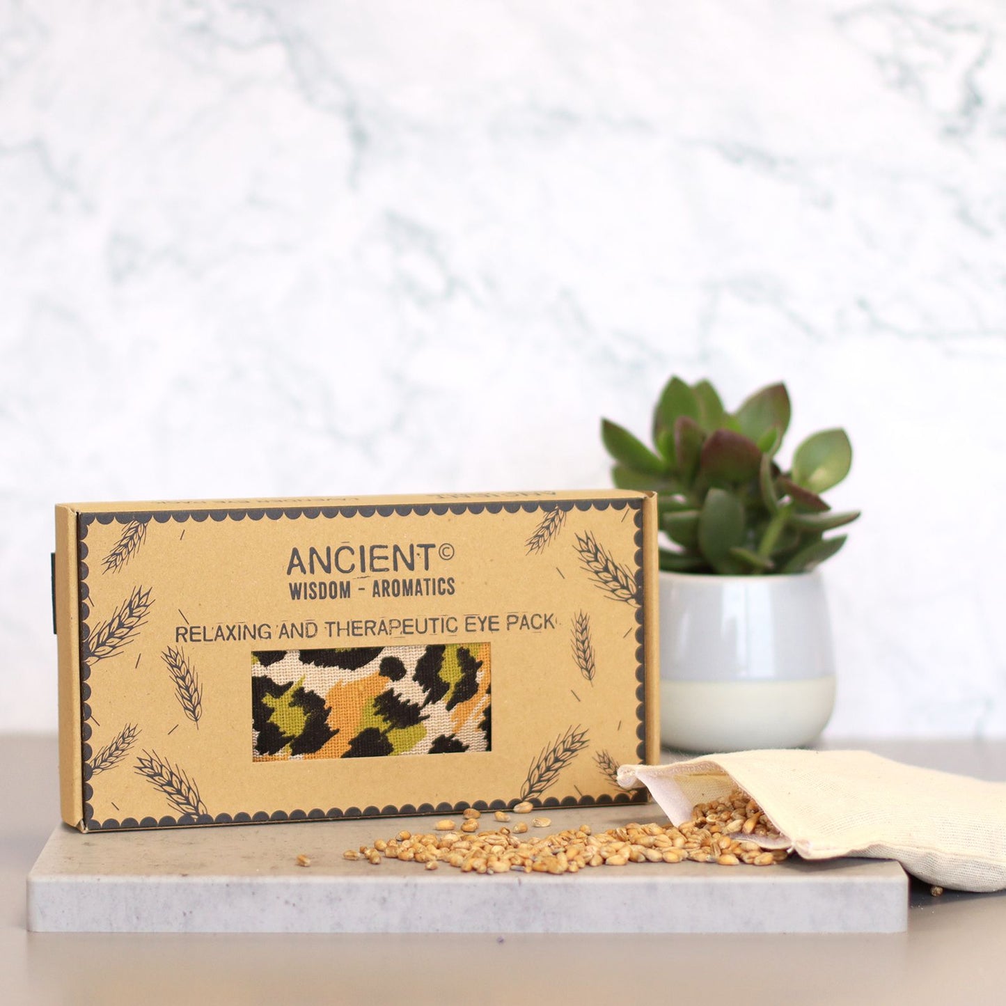 Lavender Natural Cotton and Juco Eye Pillow - Night Leopard