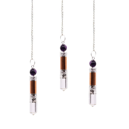 Pendulum with Copper, Amethyst, Quartz