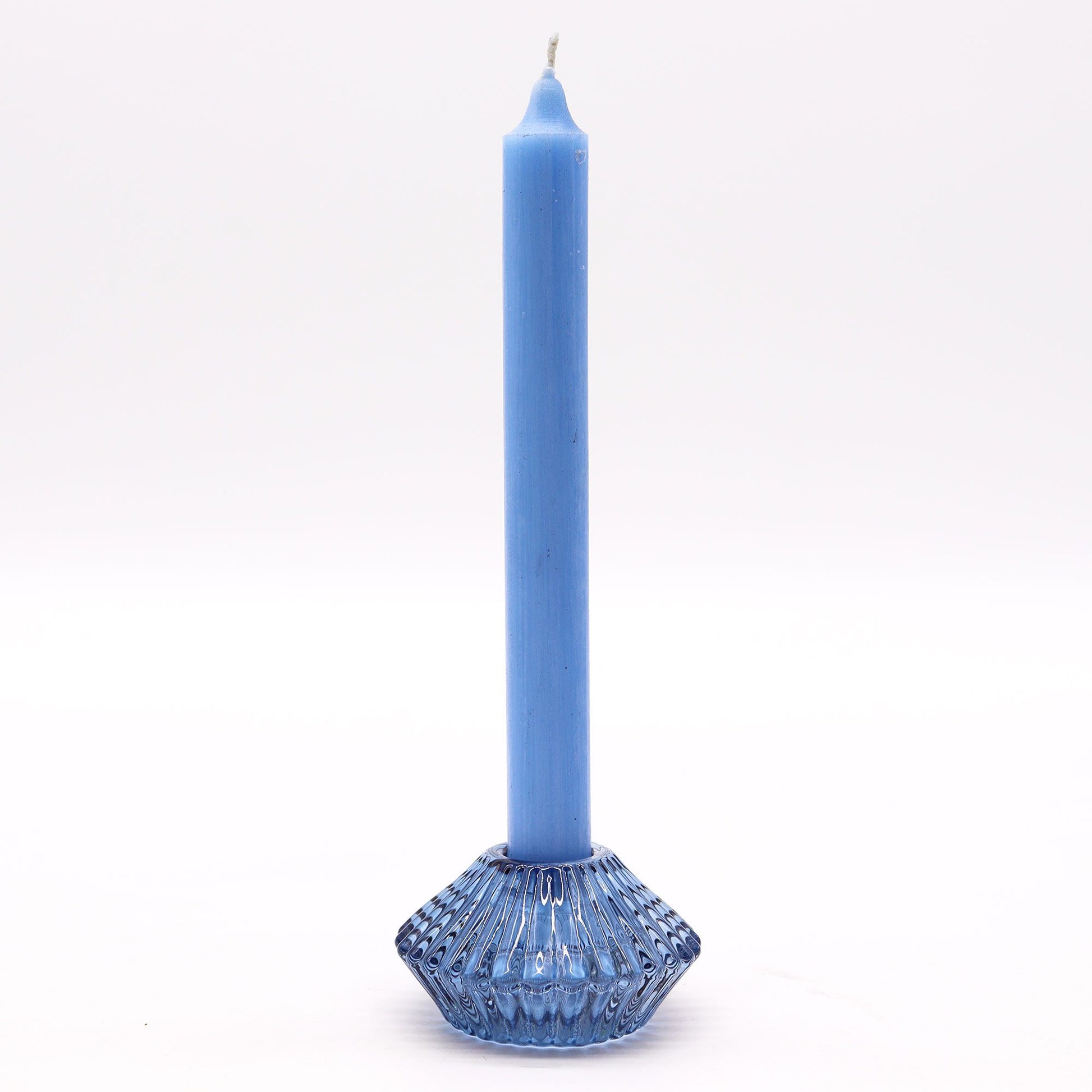 Pair of Flower Flip Dinner Candle / Tealight Holders - Royal Blue