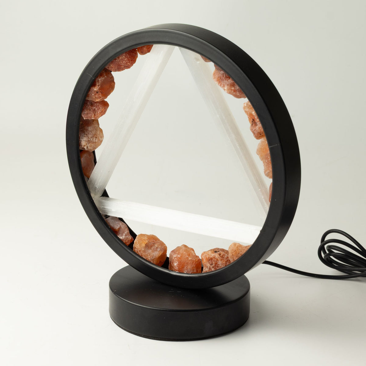 Gemstone Halo Lamp - Fire - Carnelian & Selenite
