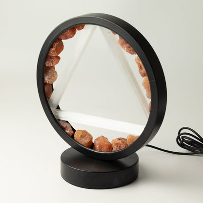 Gemstone Halo Lamp - Fire - Carnelian & Selenite
