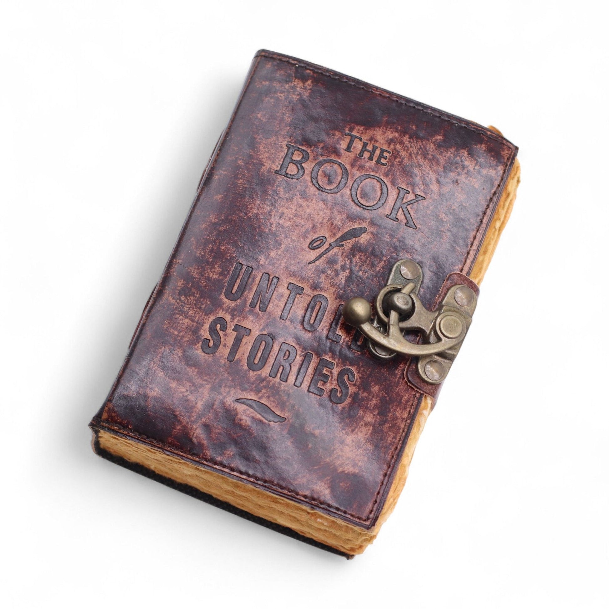 Fat Deckled Leather Notebook – The Book of Untold Stories – 15x10cm