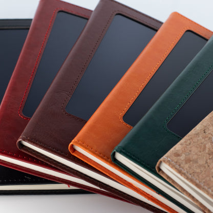 A5 Intention Note Book - LCD Wipe Screen - Orange Leather Effect - 80 Leafs