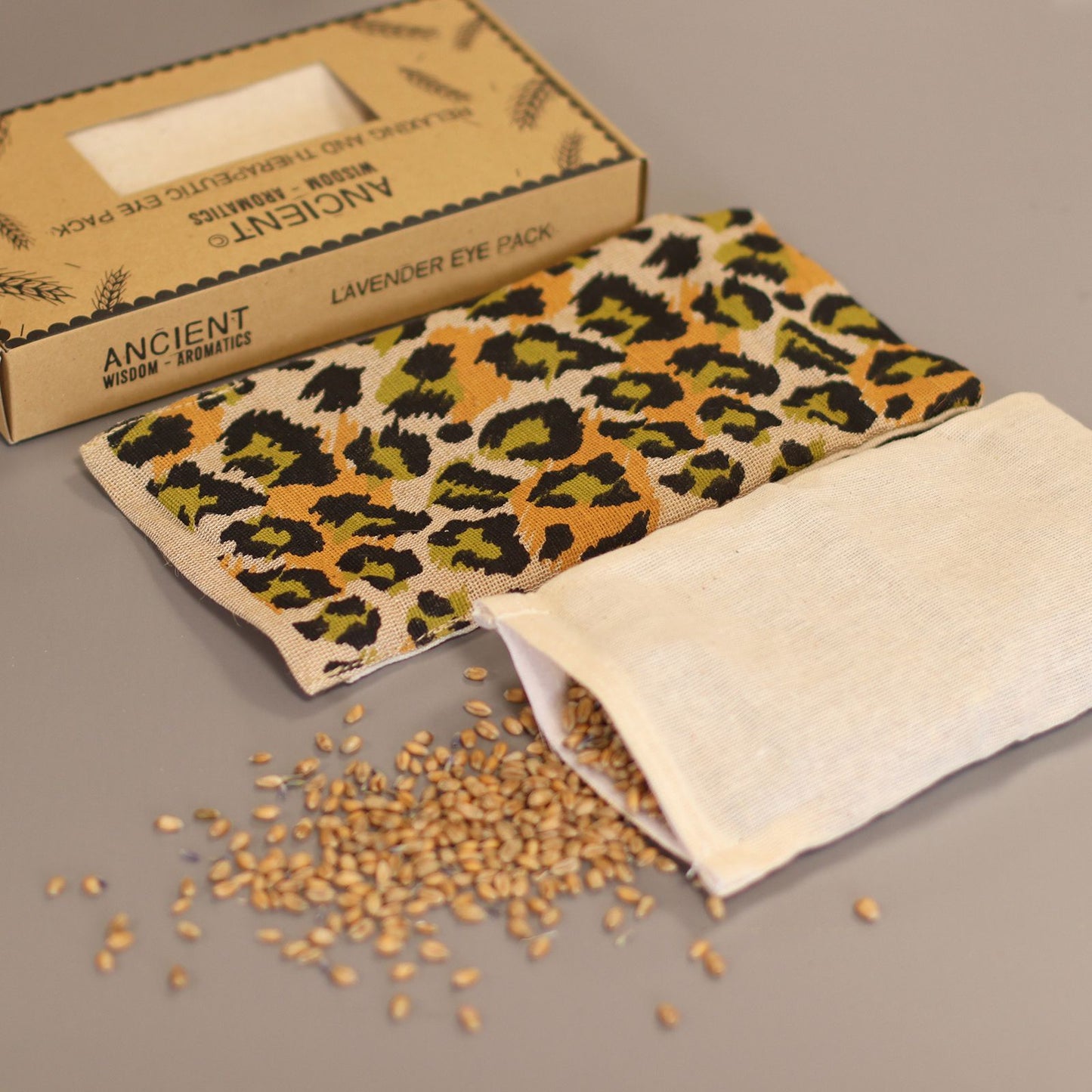 Lavender Natural Cotton and Juco Eye Pillow - Night Leopard