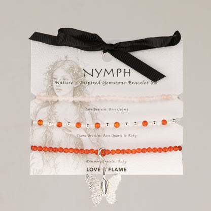 Nymph Spirit Gemstone Bracelet Set - Love & Flame