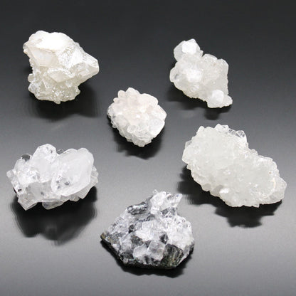 6x White Apophyllite Clusters 20-30mm
