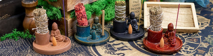 Multi Purpose Buddha Incense Plate - Natural Terracotta Style