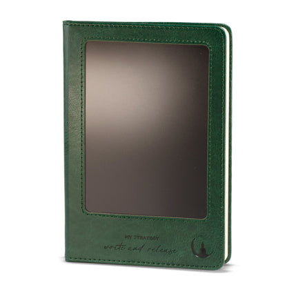 A5 Intention Note Book - LCD Wipe Screen - Green Leather Effect - 80 Leafs