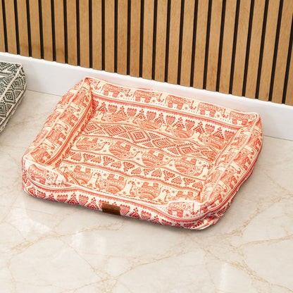 PAW Bed – Lucky Elephant – Red – 60 × 50 × 14cm