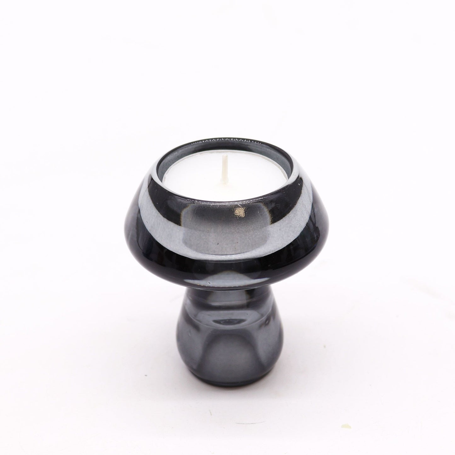 Pair of Mushroom Flip Dinner Candle / Tealight Holders - Midnight Grey
