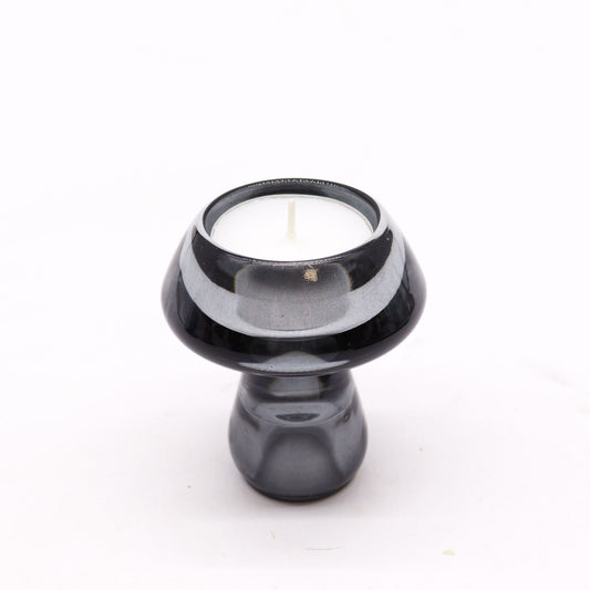 Pair of Mushroom Flip Dinner Candle / Tealight Holders - Midnight Grey