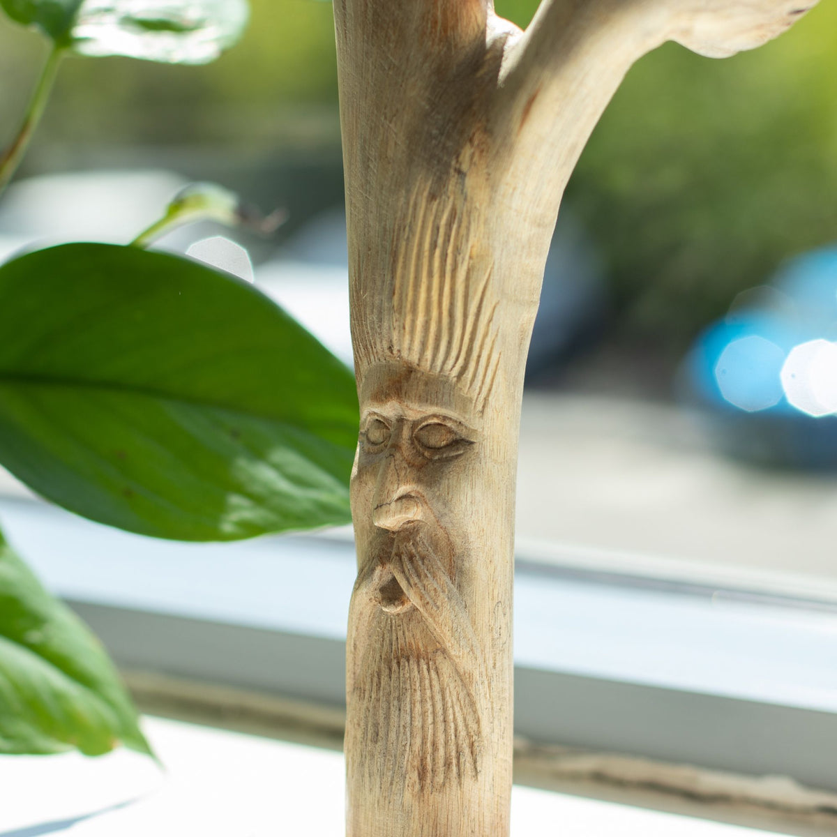 Handmade Parasite Wood Art Carving - Greenman