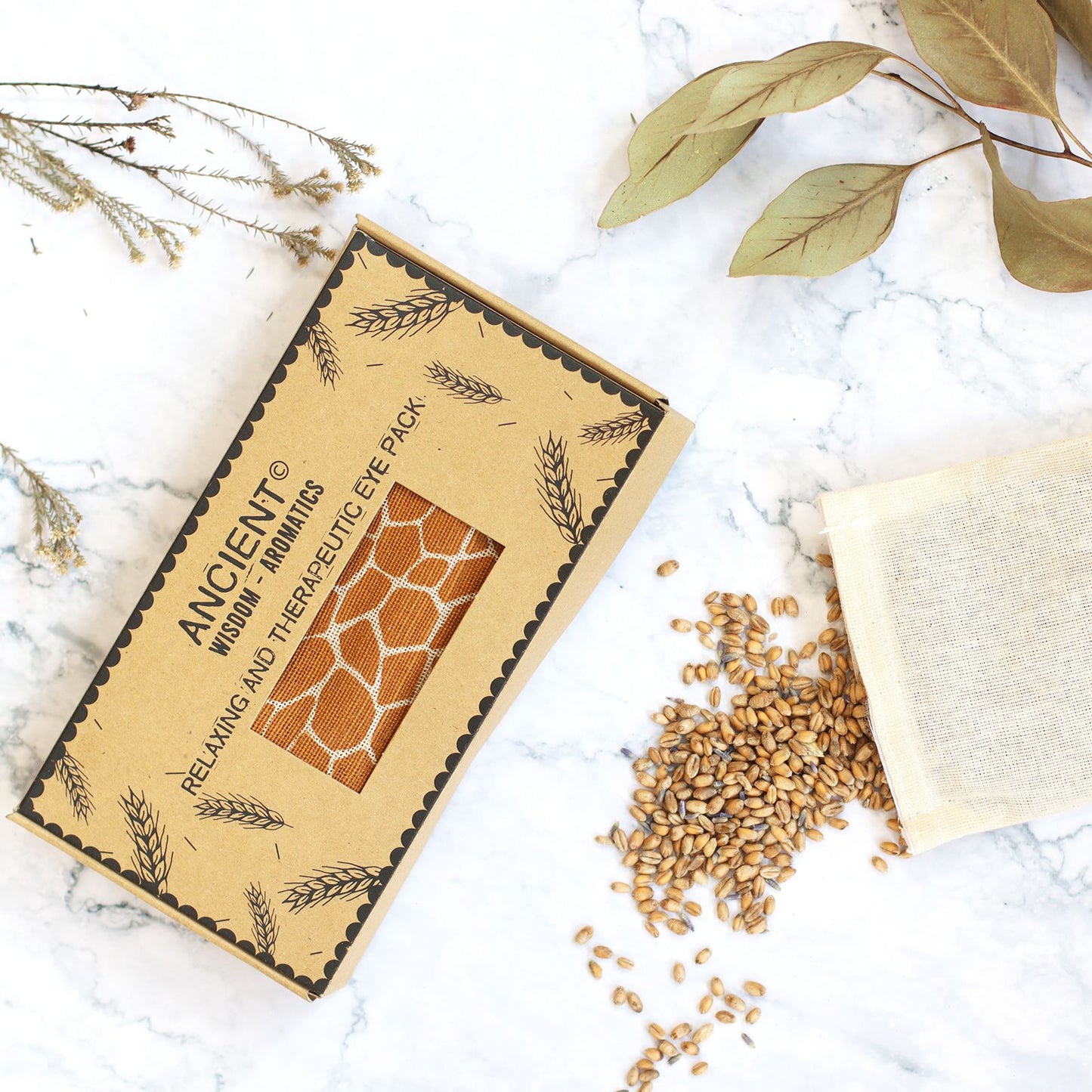 Lavender Natural Cotton and Juco Eye Pillow - Madagascar Giraffe