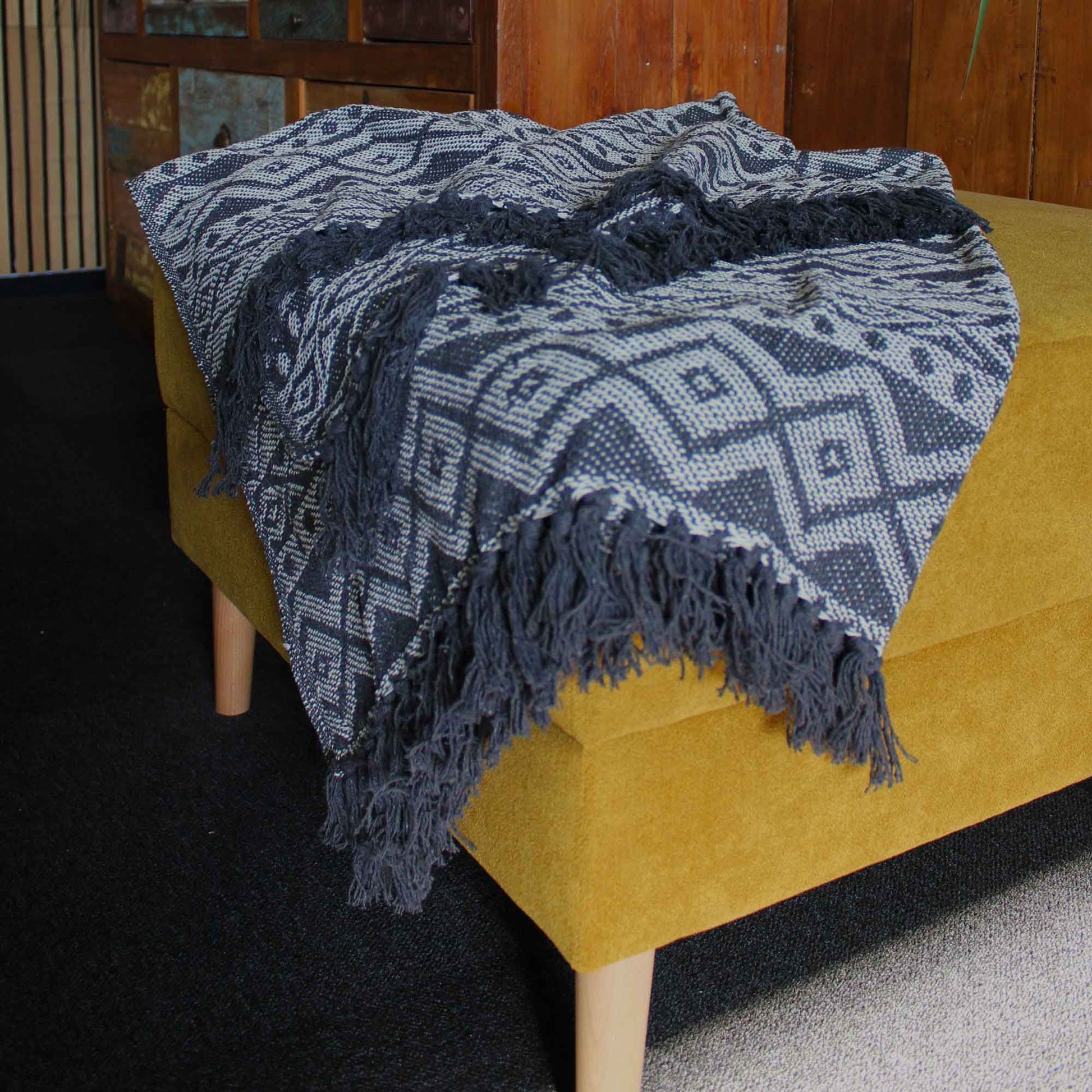 Boho Comfort Throws - Grey Geometric