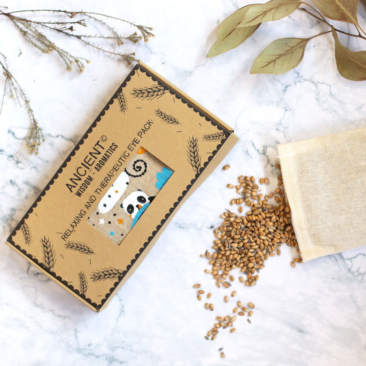 Lavender Natural Cotton and Juco Eye Pillow - Sleepy Panda