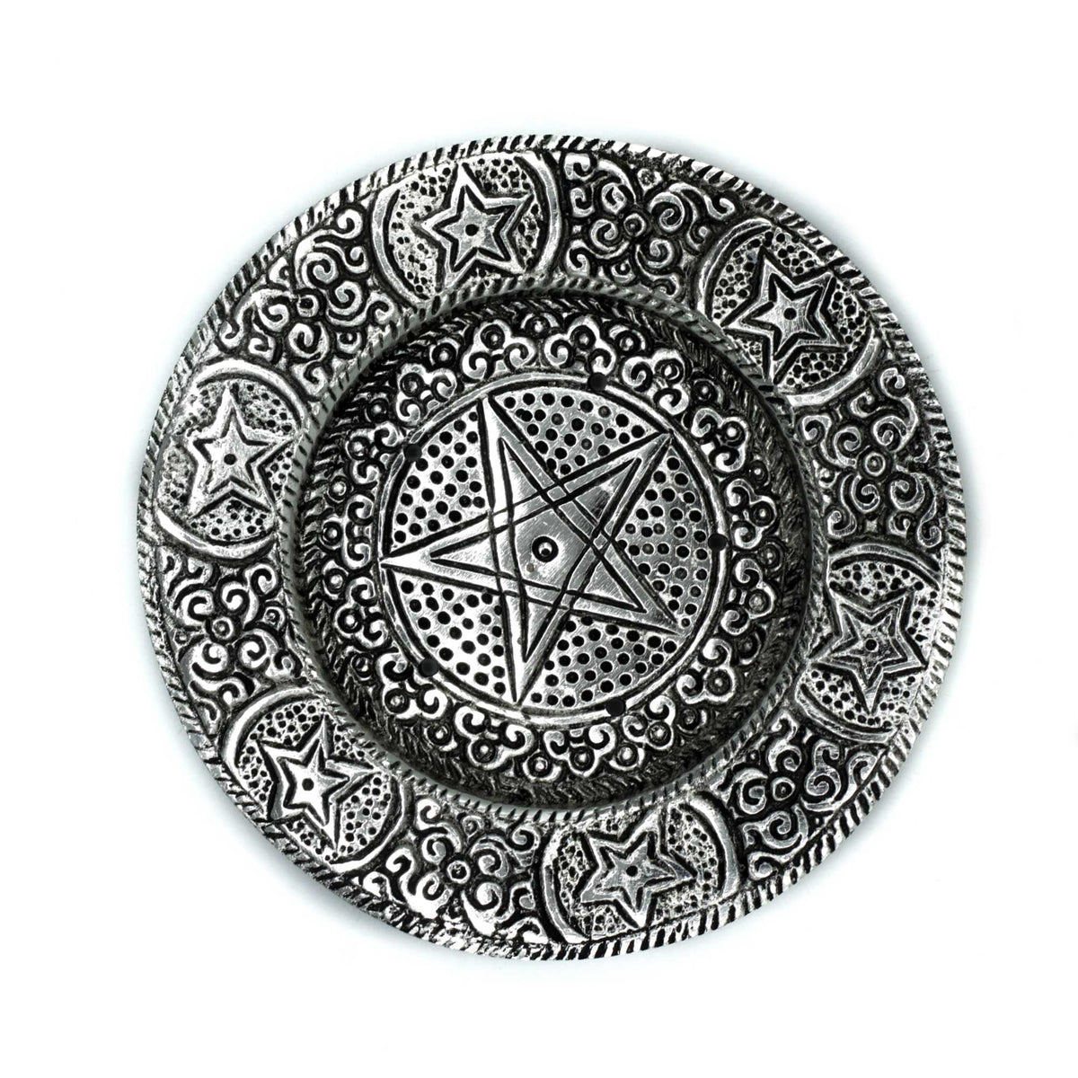 Polished Aluminium Pentagram Incense Holder