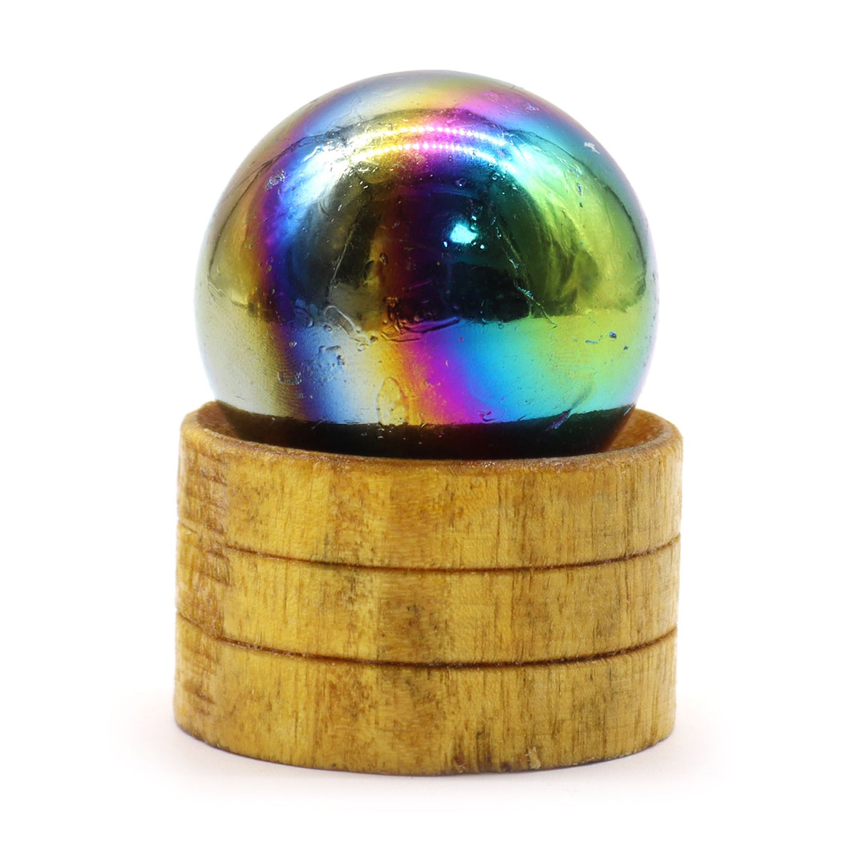 Gemstone Sphere 40mm - Amethyst Aura with Stand