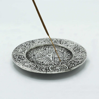 Polished Aluminium Pentagram Incense Holder