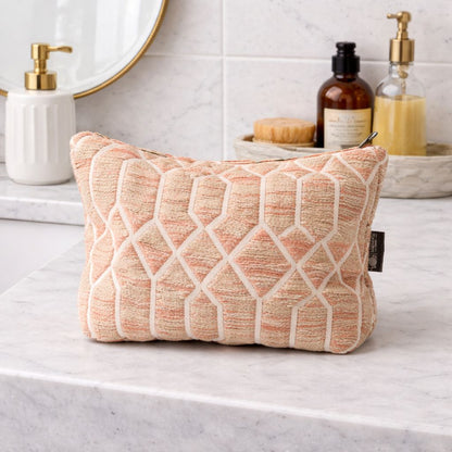 Rose Lattice Indian Jacquard Toiletry Bag