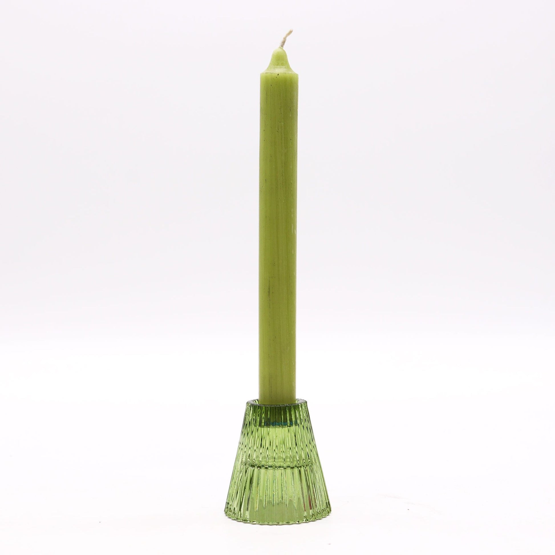 Pair of Flip Dinner Candle / Tealight Holders - Garden Jade