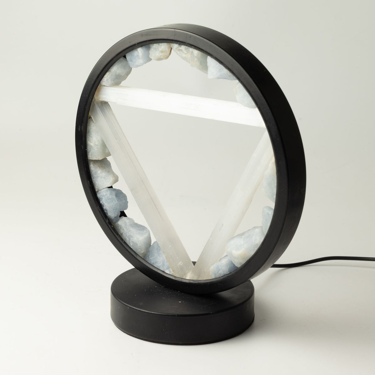 Gemstone Halo Lamp - Water - Aquamarine & Selenite