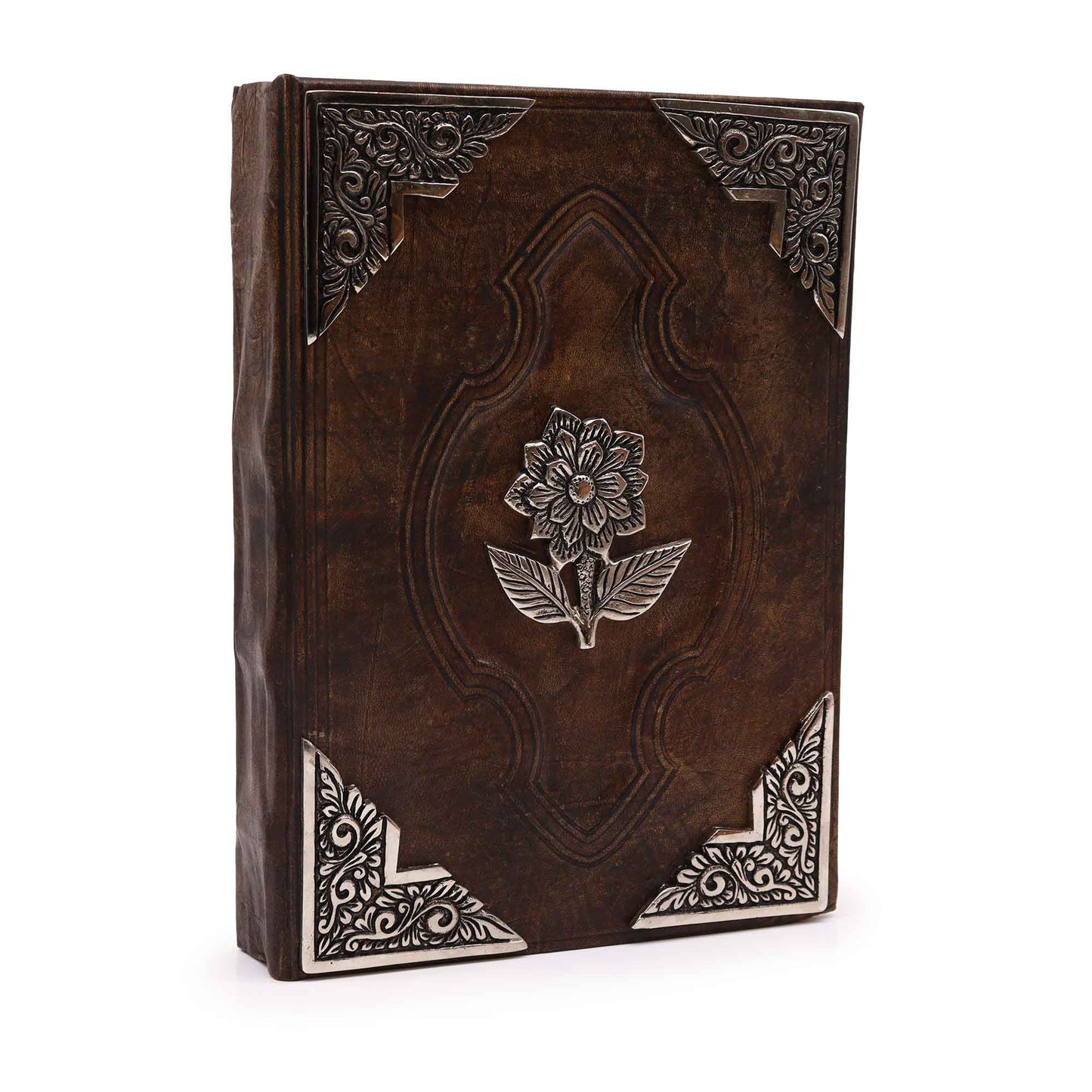 Hefty Red Tan Book - Zinc Rose Decor - 200 Deckle Edges Pages - 26x18cm