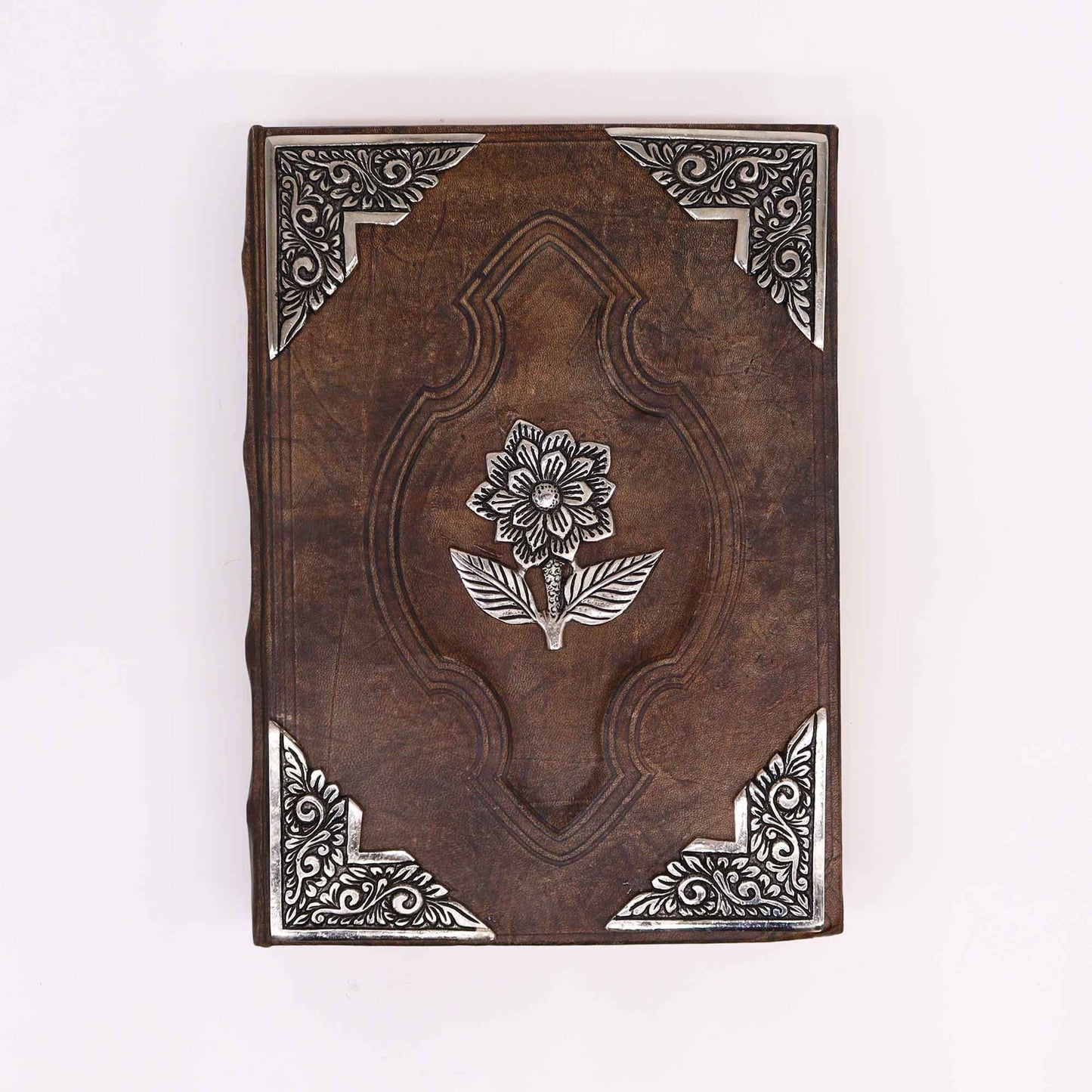 Hefty Red Tan Book - Zinc Rose Decor - 200 Deckle Edges Pages - 26x18cm