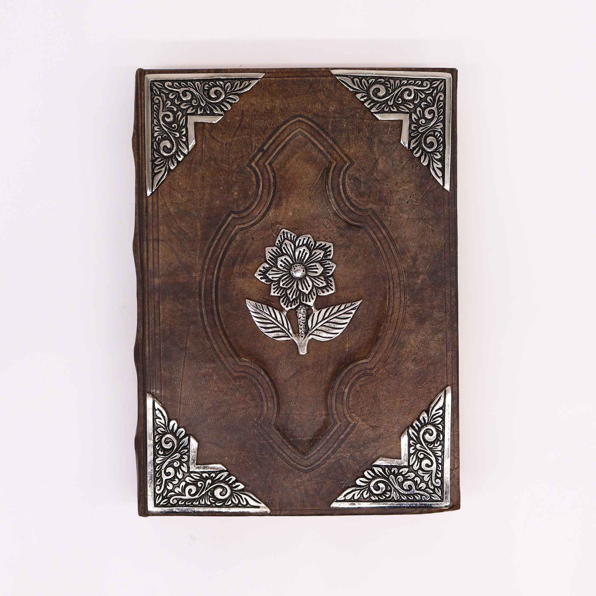 Hefty Red Tan Book - Zinc Rose Decor - 200 Deckle Edges Pages - 26x18cm