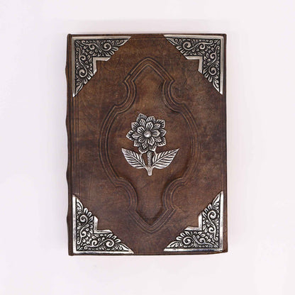 Hefty Red Tan Book - Zinc Rose Decor - 200 Deckle Edges Pages - 26x18cm