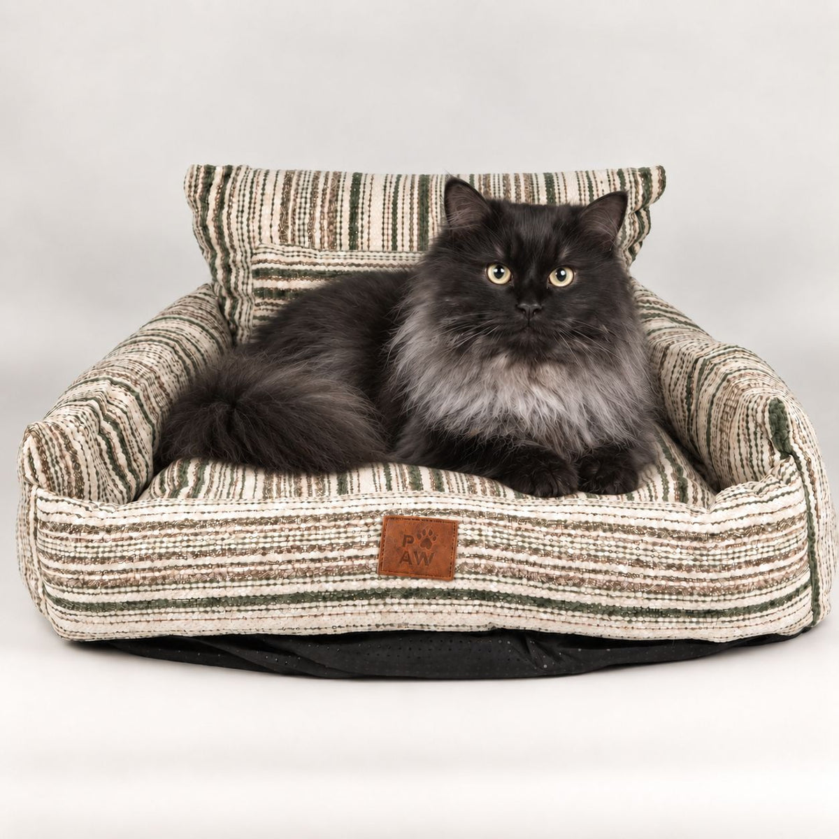 PAW Bed – Medium Sofa – Brown Stripes – 60 × 60 × 28cm