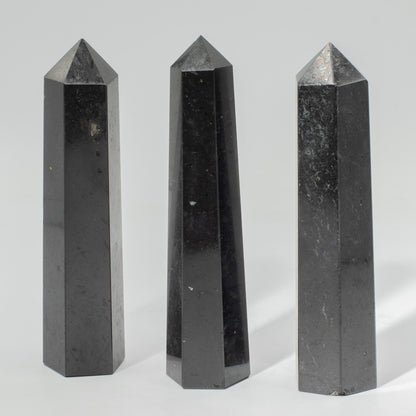Gemstone Six Face Obelisk Point approx 17cm - Black Tourmaline