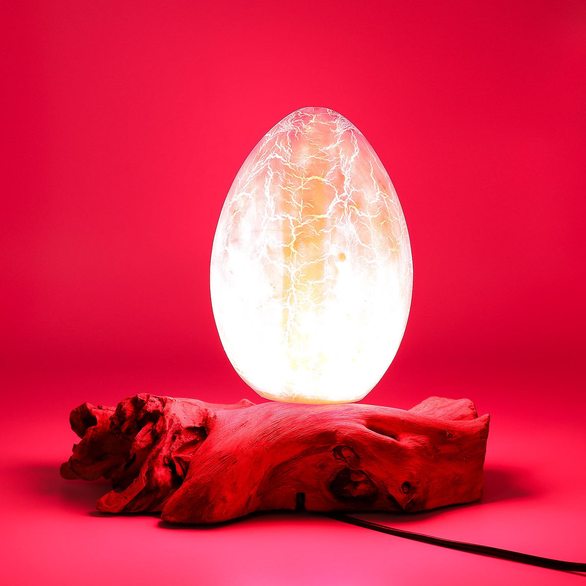 DriftGlow Lamp Crackle Fire Egg Shade - Orange